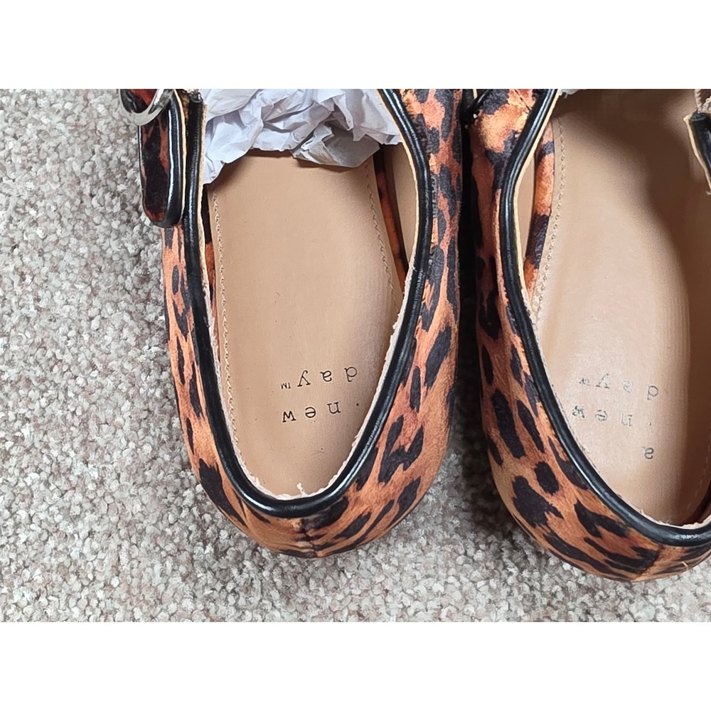 A New Day Tamsin Leopard Print Mary Jane Flats Brown Animal Print Shoes 7.5 - Picture 5 of 6